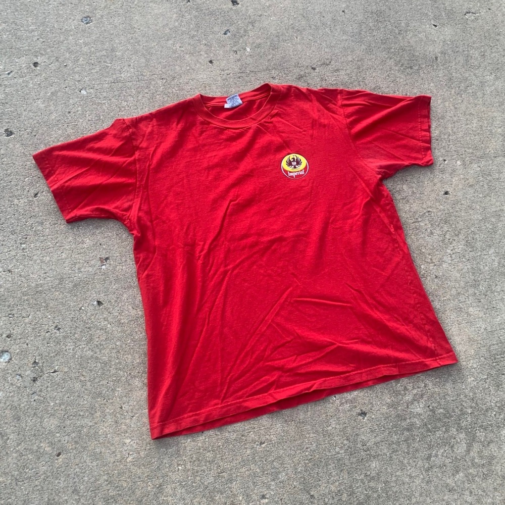 Imperial Cerveza de Costa Rica Red Graphic T-Shirt Mens XL Beer Souvenir Tee